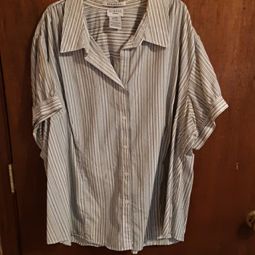 Striped button down blouse